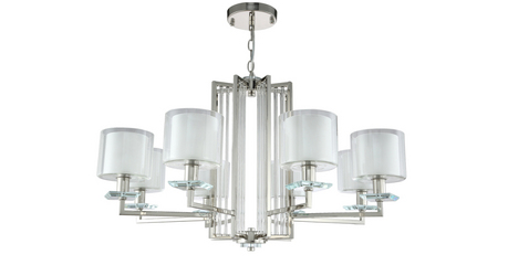 Подвесная люстра Crystal Lux Nicolas NICOLAS SP-PL8 NICKEL/WHITE