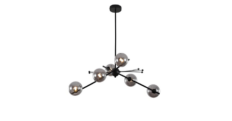 Люстра на штанге Delight Collection 9303P-6 black/smoky