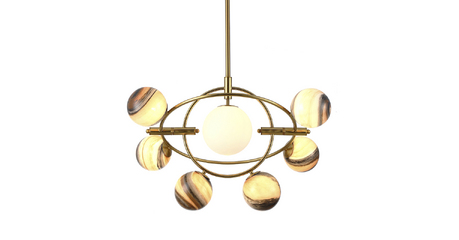 Люстра на штанге Delight Collection Planet KG1122P-7B brass