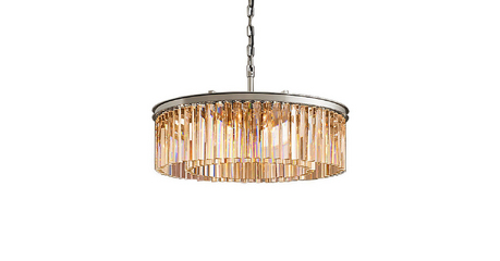 Подвесная люстра Delight Collection 1920s Odeon KR0387P-10B chrome/amber