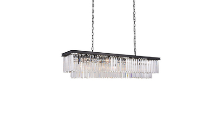 Подвесная люстра Delight Collection 1920s Odeon KR0387P-12C/P black/clear