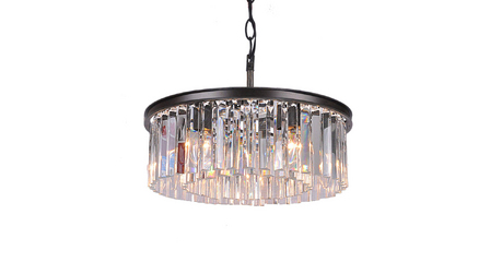 Подвесная люстра Delight Collection 1920s Odeon KR0387P-6B/P black/clear