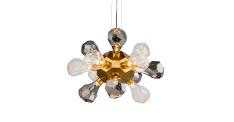 Подвесной светильник Delight Collection KR1197P-12 brass, smoky/clear
