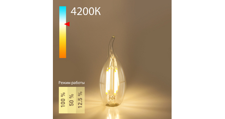 Филаментная светодиодная лампа Elektrostandard свеча на ветру прозрачная E14 5W 4200K 4690389173929