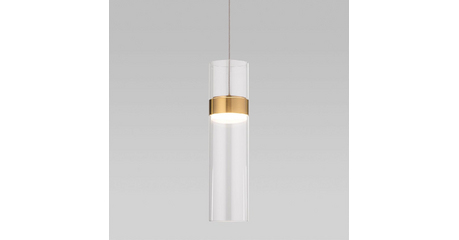 Подвесной светильник Eurosvet Lumen 50244/1 LED латунь/прозрачный a061286