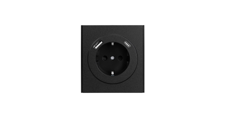 Розетка STRONG 1-ая с/з с/у з/ш 16А с USB A+C быстрой зарядки 5В/3А антрацит KRANZ KR-78-0704-5