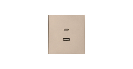 Розетка STRONG USB-A+Type-C 3А с функцией быстрой зарядки шелк KRANZ KR-78-0734-8
