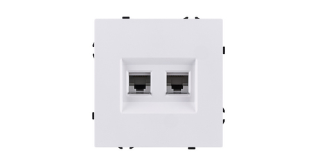 Розетка двойная Ethernet RJ45 Cat.6, белый глянцевый Kollinger Eclipse EC-018WG