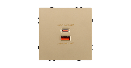 Розетка USB A+C 65W, золотой Kollinger Eclipse EC-024GD