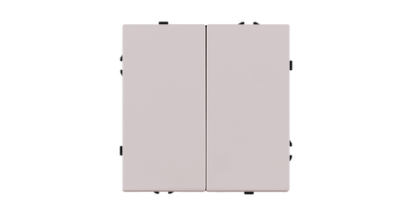 Выключатель кнопочный 2-клавишный 10А/250В, кашемир матовый Kollinger Eclipse EC-025CM