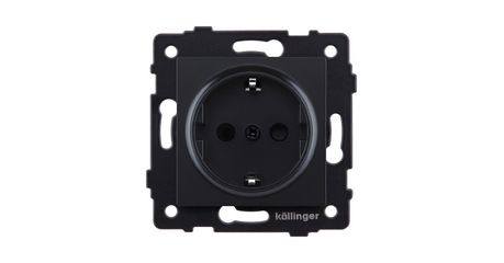Розетка штепсельная SCHUKO 16A/250 В, черный матовый Kollinger REA-002BM для Aspekt, Eleganz, Reflex