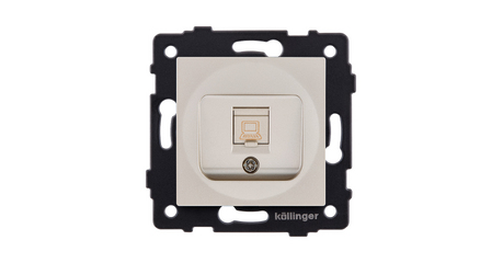Розетка Ethernet RJ45 Cat.5, золотой Kollinger REA-016GD для Aspekt, Eleganz, Reflex