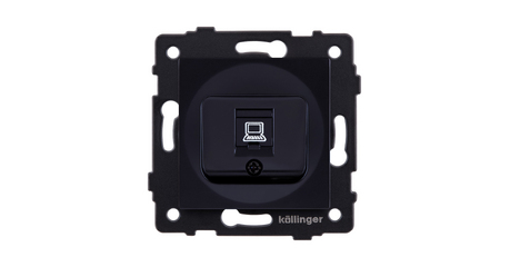 Розетка Ethernet RJ45 Cat.6, черный Kollinger REA-018BK для Aspekt, Eleganz, Reflex