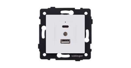 Розетка USB A+C 20W, белый матовый Kollinger REA-037WM для Aspekt, Eleganz, Reflex