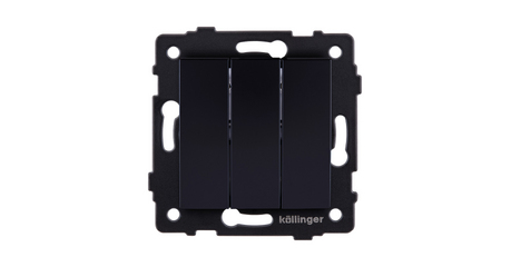 Выключатель 3-клавишный 10А/250В, изогнутый, черный Kollinger REA-R-012BK для Aspekt, Eleganz, Reflex