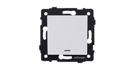 Выключатель 1-клавишный 10А/250В с LED подсветкой, белый Kollinger REA-S-002WH для Aspekt, Eleganz, Reflex