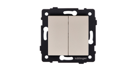 Выключатель 2-клавишный проходной 10А/250В, золотой Kollinger REA-S-009GD для Aspekt, Eleganz, Reflex