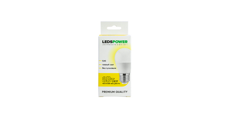 Светодиодная лампа LEDS POWER G45 E27 8Вт 3000К 006772