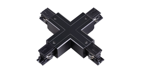 Коннектор X-образный Novotech track black 3phase 135053