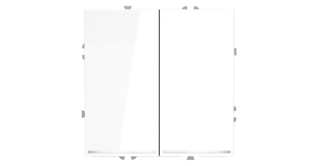 Выключатель двухклавишный с подсветкой Voltum S70 VLS020201 (белый глянцевый)