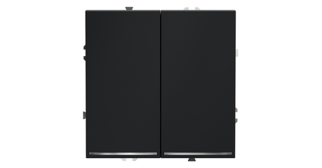 Выключатель двухклавишный с подсветкой Voltum S70 VLS020207 (графит)
