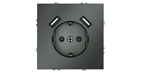 Розетка с USB, А+А Voltum S70 VLS040406 (титан)
