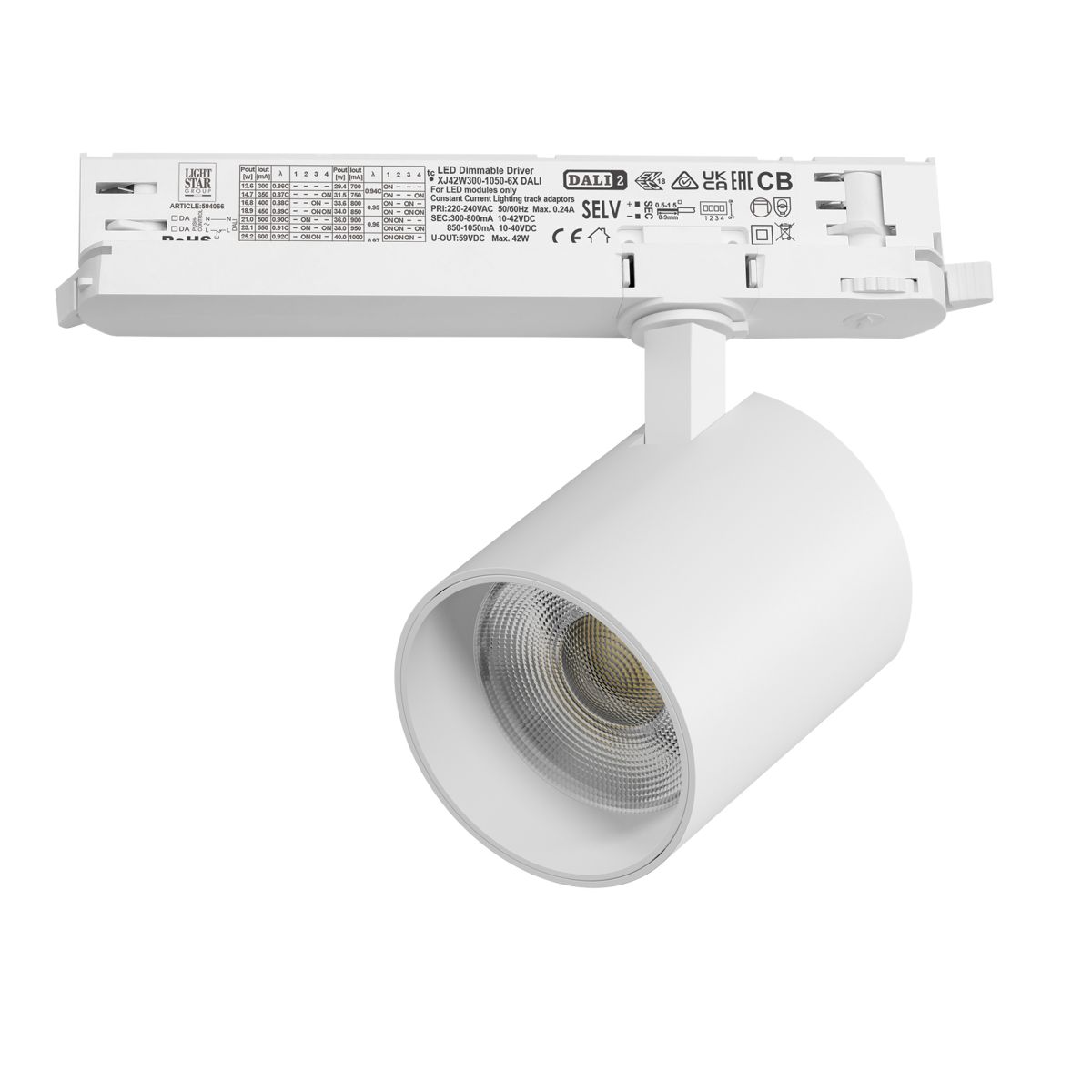 Трековый трехфазный светильник Quattro LED с управлением DALI Lightstar Alta Base A5446DALI